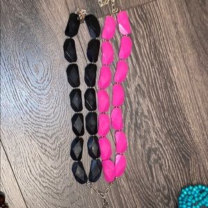 Black or pink stone necklace. Or Bundle
